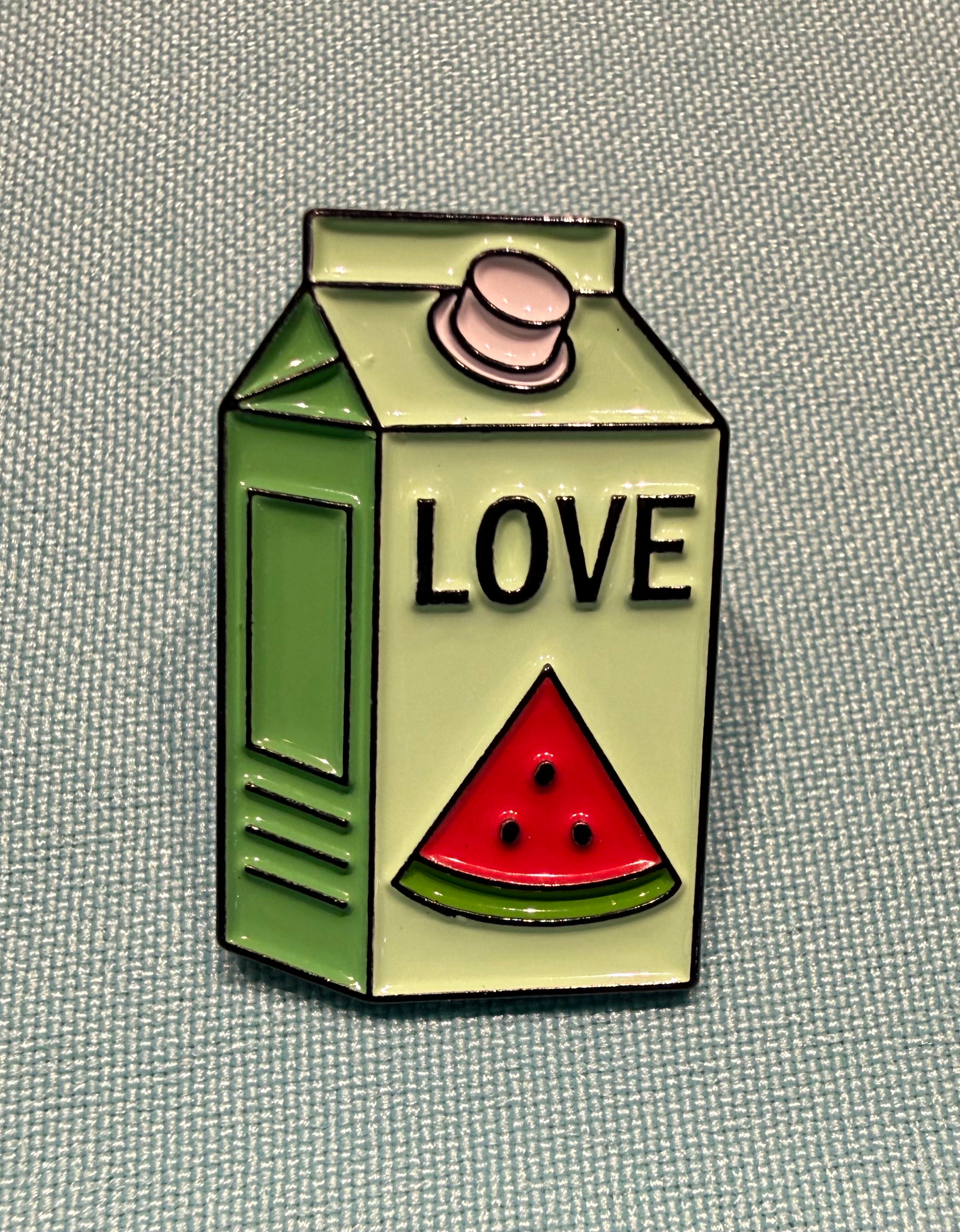 Positive Vibes Milk Carton Pin Badge
