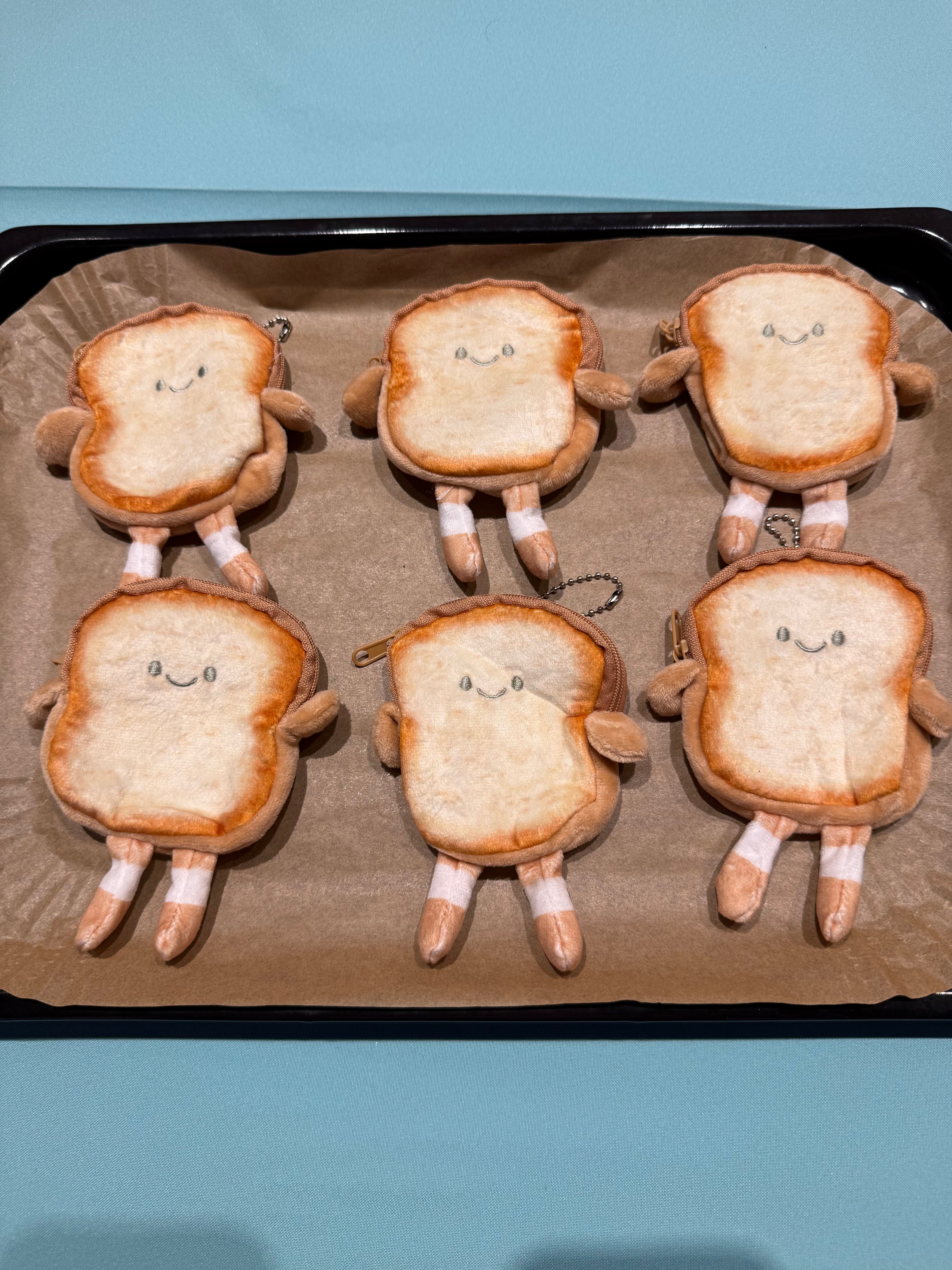Cute Toast Plush Mini Pouch